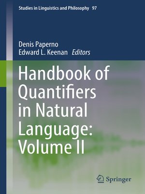 cover image of Handbook of Quantifiers in Natural Language